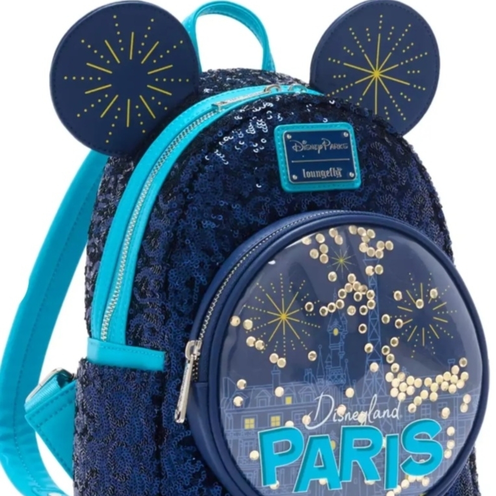 Loungefly Disneyland Paris Sequin Backpack - Blue and Aqua